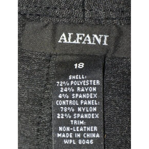 Alfani Pants Women 18 Charcoal Gray Curvy Fit Dress Trouser Straight Leg Career - Picture 7 of 8